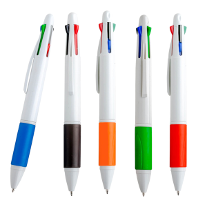 pluma con 4 colores tinta negra azul roja verde