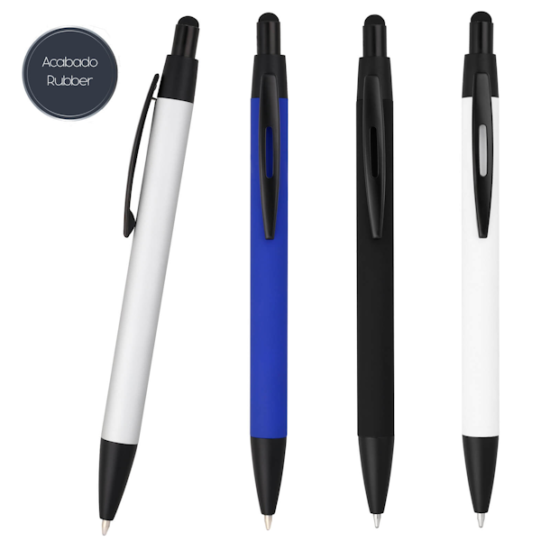 boligrafo metalico azul plata negro blanco