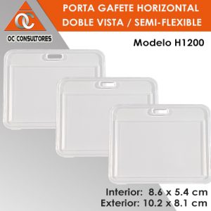 porta gafete horizontal plastico