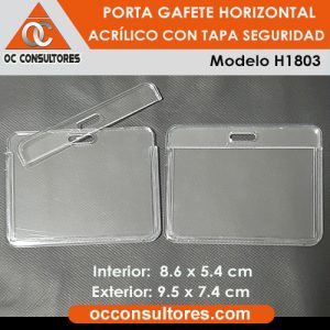 porta gafete horizontal con seguro