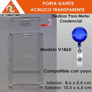 porta gafete acrilico