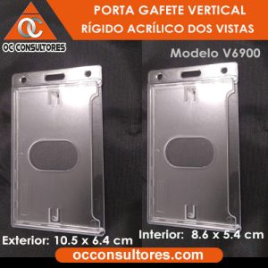 porta gafete acrilico vertical