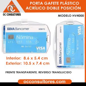 porta gafete acrilico