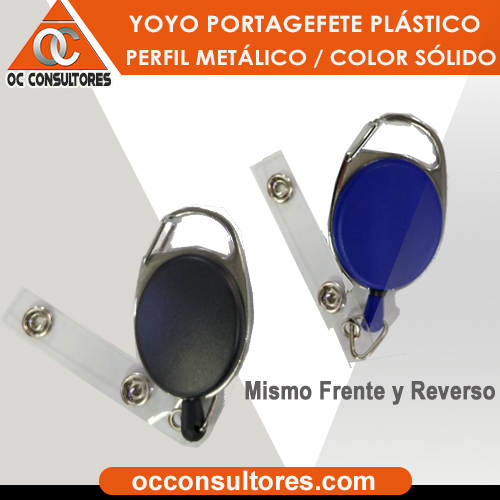 yoyo porta gafete contorno metalico