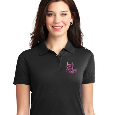 playera tipo polo dama bordada